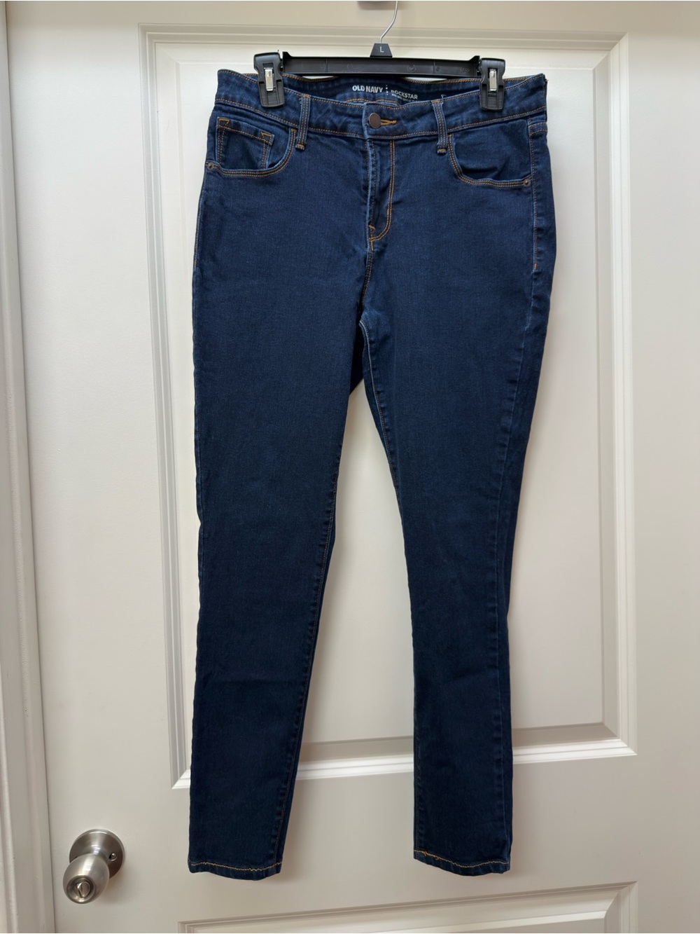 Old Navy Women's Skinny Jeans in Dark Blue Stretch Denim
